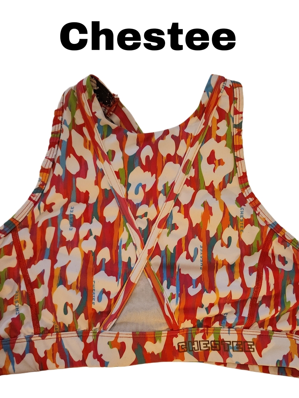 The Chestee Multicolor Floral-Print Crisscross Sports Bra